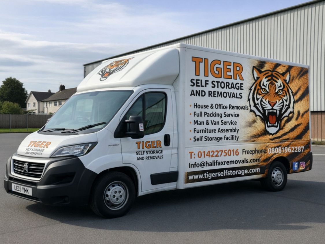 Tiger Self Storage and Removals branded Luton van